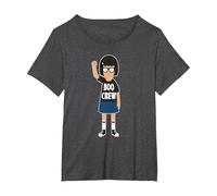 Bob's Burgers Tina Belcher Boo Crew T-Shirt, Women's Plus, Dark Heather Grey, 1X