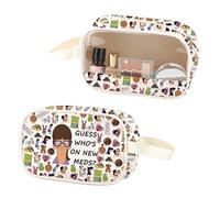 Bob's Gayle Clear Makeup Bag Who's On New Meds PU Leather Cosmetic Bag Bob’s Gayle PVC Zipper Pouch Burger Merch (Meds PU)