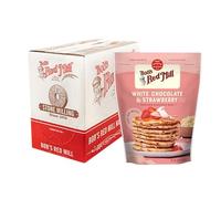 Bob's Red Mill White Chocolate & Strawberry Pancakes/Waffle Mix 20oz (Pack of 4) - Just Add Water Makes 32-40 Pancakes Per Bag