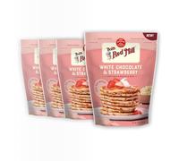 Bob's Red Mill White Chocolate & Strawberry Pancakes/Waffle Mix 20oz (Pack of 4) - Just Add Water Makes 32-40 Pancakes Per Bag