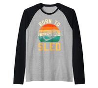 Bobsleigh Rider Born to LODEL Funny Training Toboggan Run Raglan Baseball Tee