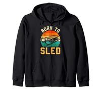 Bobsleigh rider BORN TO LODEL FUNNY Training toboggan run Zip Hoodie