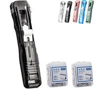 BOBT Reusable Creative Stapler, Stapleless Stapler, Push Stapler Set, Staplers for Paper, Small Stapler, with 100 Reusable Staples, Staplers, Office Stapler, for Office, Home, School Supplies