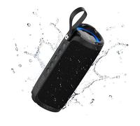 Bobtot Portable Bluetooth Speaker, IPX6 Waterproof Speaker with Punchy Bass, 15W Loud Sound, RGB, 15H Playtime, Dual Pairing for Party, Camping, Beach, Black