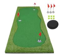 BOBURN Golf Putting Green/Mat-Golf Training Mat- Professional Golf Practice Mat- Green Long Challenging Putter for Indoor/Outdoor
