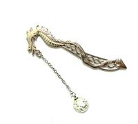 Bobury 2PCS Unique Dragon Bookmarker Luminous Beads Book Marks Vintage Book Holder for Student Stationery Gift