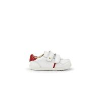Bobux Step Up Riley First Steps Kids Casual Leather Trainers, White and Red, 20 EU