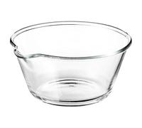 Bobzo 26cm Thick Clear Glass Mixing & Serving Bowl - Durable Round Salad Bowl with Easy-Pour Spout - Stackable, Heat-Resistant, Dishwasher-Safe Tableware for Kitchen, Baking & Dining