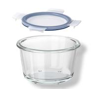 Bobzo 600ml Glass Food Storage Container with Snap-Lock Lid - Round, Airtight, Leakproof, BPA-Free, Microwave/Oven/Freezer/Dishwasher Safe - Reusable Meal Prep Lunch Box