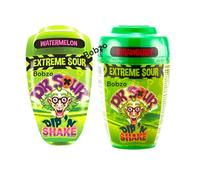 Bobzo Bundle - Extreme Sour Candy Dip ’n Shake 21g (Pack of 2) - Strawberry & Watermelon Flavors - Halal, Natural Colors, Kids & Adults Sour Candy Treat- USA IMPORTED