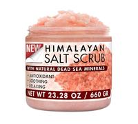 Bobzo Himalayan Pink Salt Body Scrub 660g - Dead Sea Mineral Exfoliating Scrub with Jojoba & Grape Seed Oil - Hydrating Moisturising Skin Care for Soft Smooth Glowing Skin, Paraben Free