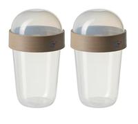 Bobzo Snack Container 2 Pack 300ml - Leakproof Food Storage Pots with Lid, Portable Snack Pot for Kids & Adults, Plastic Lunch Box Cups for Fruit, Nuts & Meal Prep On The Go