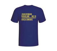Boca Juniors Men's Juan Roman Riquelme Squad T-Shirt in Navy | Size: Large Boca Juniors Navy L