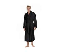 Boca Microfiber Robe for Men, Luxury Hotel, Spa & Resort Bath Robe. Plush Mens Bathrobe with Pockets, Black., Medium