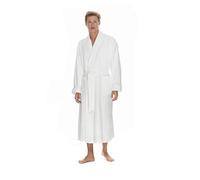 Boca Microfiber Robe for Men, Luxury Hotel, Spa & Resort Bath Robe. Plush Mens Bathrobe with Pockets, White, Large