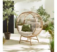 FurnitureboxUK Boca Rattan Cocoon Garden Egg Chair in Cream FurnitureboxUK Cream