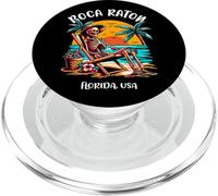 Boca Raton Florida Funny Skeleton in the Hot Sun Design PopSockets PopGrip for MagSafe