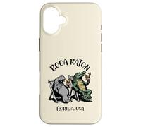 Boca Raton USA Funny Manatee and Alligator Design Case for iPhone 16 Plus