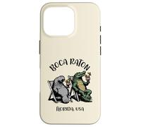 Boca Raton USA Funny Manatee and Alligator Design Case for iPhone 16 Pro
