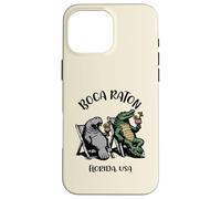 Boca Raton USA Funny Manatee and Alligator Design Case for iPhone 16 Pro Max