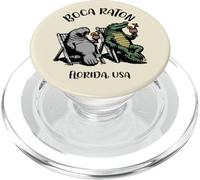 Boca Raton USA Funny Manatee and Alligator Design PopSockets PopGrip for MagSafe