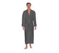 Boca Terry Mens Soft Waffle Knit Robe - Long Spa, Resort & Hotel Bathrobe for Men - Luxury Bath Robe, Grey, M-L