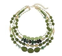 Bocar Multi Layer 4 Strand Statement Collar Beaded Necklace for Women Gift (NK-10533-Olive)