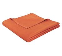 Bocasa 150 x 200 cm Biederlack Thermosoft Blanket Throw, Terracotta Orange