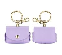 Bocasal Case for AirPods Pro AirPods 3 Charging Case, Soft Leather Protective Cover with Keychain Clip Ring Loop for Air Pods Pro 1st (2019) / Air Pods Pro 2nd (2022) / Air Pods 3 Men Women (Purple)