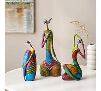 BOCbco Abstract Fat Lady Figurine Resin Yoga Statue Modern Arts Plump Women Figures Sculpture Crafts for Home Decor Birthday Gifts,3PCS