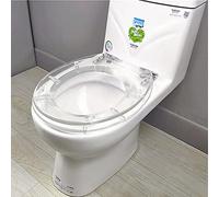 BOCbco Simple Transparent Elongated Toilet Seat,Resin Toilet Seats for Standard Toilets, Thicken Toilet Seat, Slow-Close, and Will Never Loosen