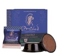 BOCCA DELLA VERITA Box of 10 Italian Coffee Capsules, OMERO Espresso Superior Flavor, Capsules Compatible with Lavazza® A Modo Mio Coffee Machine, 100% Made in Italy