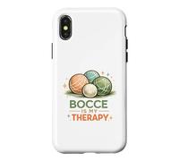 Bocce is my Therapy Italian Retro Bocce Ball Player Team Case for iPhone X/XS