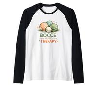 Bocce is My Therapy Italian Retro Bocce Ball Player Team Raglan Baseball Tee