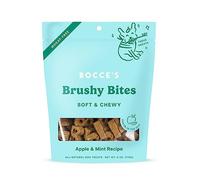 Bocce's Bakery Dailies Brushy Bites Dog Treats for Wellness Support, Wheat-Free Dog Treats, Made with Real Ingredients, Baked in The USA, All-Natural Soft & Chewy, Apple & Mint Recipe, 6 oz