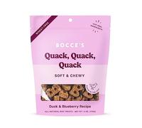 Bocce's Bakery Oven Baked Quack, Quack, Quack Treats for Dogs, Wheat-Free Everyday Dog Treats, Made with Real Ingredients, Baked in the USA, All-Natural Soft & Chewy Cookies, Duck & Blueberries, 6 oz