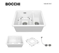 Bocchi UK Sotto 550D 1.5 Bowl Fireclay Ceramic Undermount/inset Kitchen Sink - 555X430mm