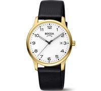 Boccia 3620-08 Wristwatch Titanium 39mm 5ATM Quartz Unisex Silver Gold Leathe...