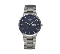 Boccia 3649-02 Men's Analogue Quartz Watch with Titanium Strap, Silver, Bracelet