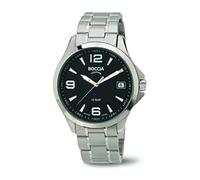 Boccia Men's Quartz Watch with Black Dial Analogue Display and Silver Titanium Bracelet B3591-02