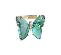 Boccia Rings Women's Transparent Ring Butterfly Crystal Ring for Women Girls Gold-Plated Cute Finger Adjustable Rings Aesthetic Rings Craft Dream Catcher 30 cm, one size, Plastic, No Gemstone