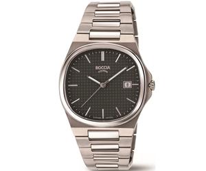 Boccia Titanium 3657-04 - Man - 37 mm - Analogue - Quartz - Sapphire Glass Black 24 mm