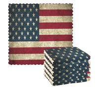 Boccsty Vintage America Flag Kitchen Towels 6 PCS Independence Day Usa American Pride Star Hand Bath Towel Dish Towels Tea Bar Towels for Bathroom Farmhouse Housewarming Tabletop Home