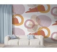 Boceoey Boho Leaf Pattern Wall Mural, Self-Adhesive Peel & Stick Wallpaper, Hand Drawn Minimalist Design Photo Wallpaper for Living Room & Bedroom (150x100 cm), K-279
