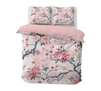 Boceoey Ink Blossoms Japan Emperor Duvet Cover Set, Ultrasoft Microfiber Non Iron Bedding Set with Pillowcases and Zipper Closure, Watercolor Floral Zen QW-283