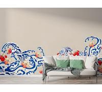 Boceoey Japanese Style Wall Mural, Self-Adhesive Peel & Stick Wallpaper, Cherry Blossom Sea Design Photo Wallpaper for Living Room & Bedroom (250x175 cm), K-877