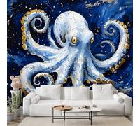 Boceoey Octopus Tentacle Wall Mural, Self Adhesive Wallpaper Peel and Stick, Marine Animals Sea Home Decor Photo Wallpaper, Silk Cloth Wall Sticker for Living Room & Bedroom, 150x100 cm - S-1029