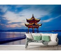 Boceoey Sea Wall Mural, Self-Adhesive Peel & Stick Wallpaper, Architecture Seascape Design Photo Wallpaper for Living Room & Bedroom (300x210 cm), K-919