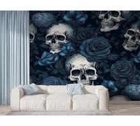 Boceoey Skull Extinction Wall Mural, Self-Adhesive Peel & Stick Wallpaper, Gothic Skull Design Photo Wallpaper for Living Room & Bedroom (400x280 cm), N-208