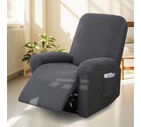 Bocguy Stretch Recliner Chair Cover, 4-Pieces Recliner Armchair Covers for Living Room Reclining Chair Slipcover with Side Pocket, High Spandex Slipcover/Lounge Cover, Slip Resistant